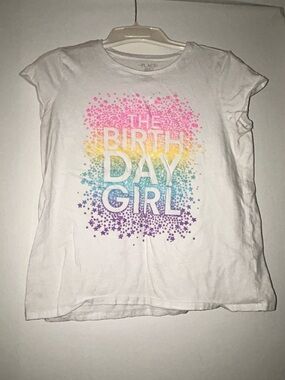 Children’s Place White 'Birthday Girl' Tee with Rainbow Starburst